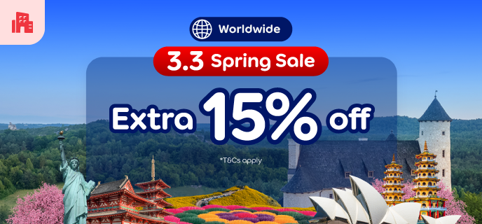 Agoda - 3.3 Spring Sale – Extra 15% OFF